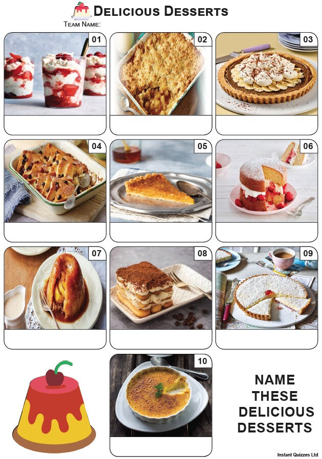 Delicious Desserts Mini Picture Quiz - Z3968