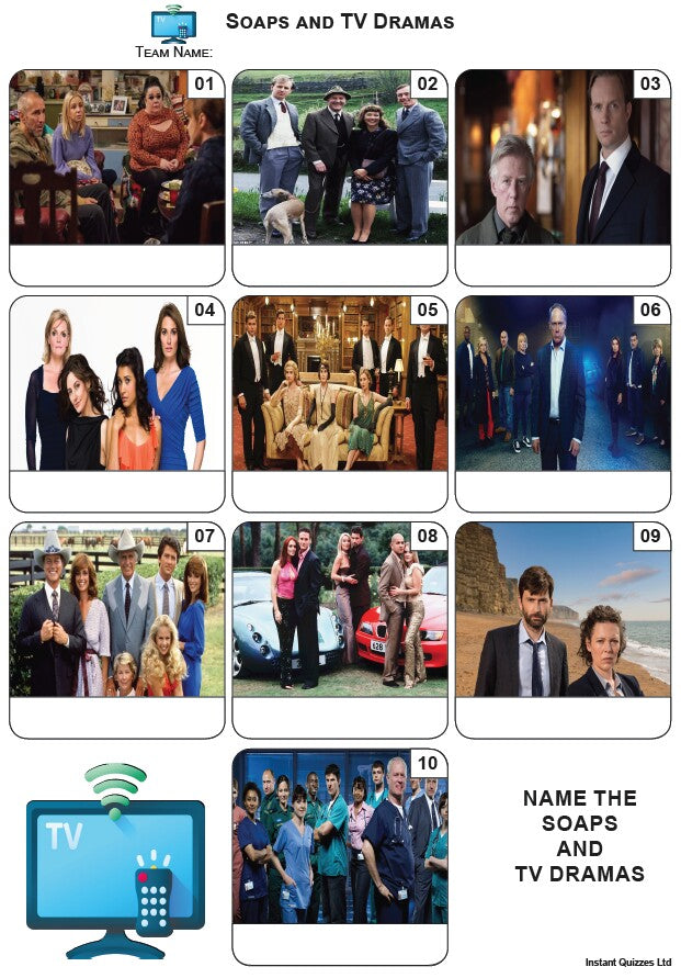 Soaps and TV Dramas Mini Picture Quiz - Z3983