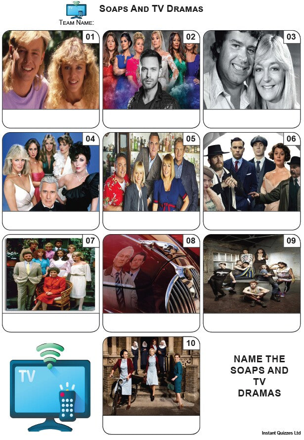 Soaps and TV Dramas Mini Picture Quiz - Z3984