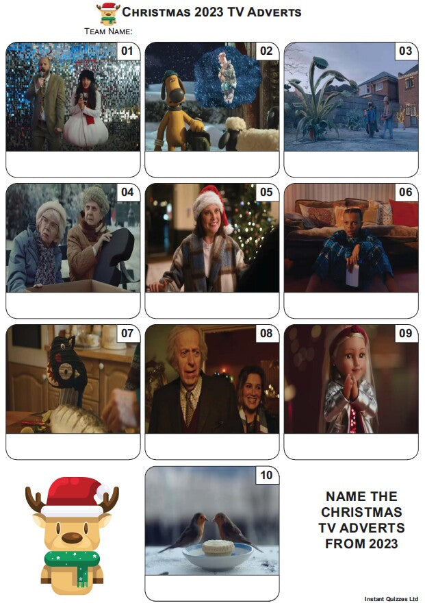 Christmas 2023 TV Adverts Mini Picture Quiz - Z3990
