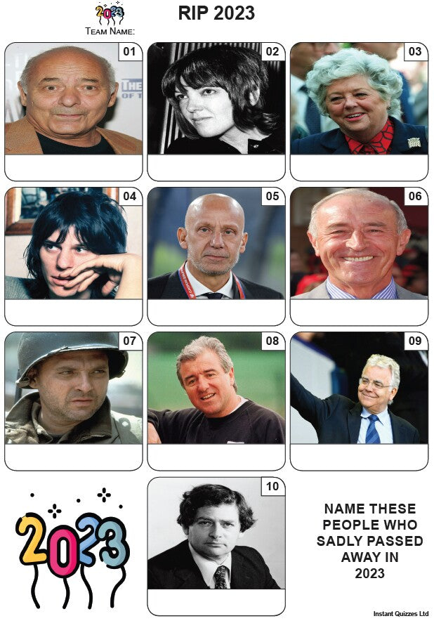 RIP 2023 - Mini Picture Quiz Z3998