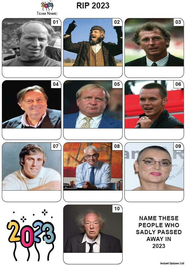 RIP 2023 - Mini Picture Quiz Z3999