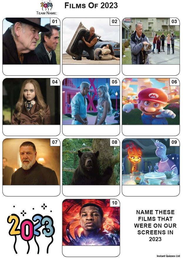 Films of 2023 - Mini Picture Quiz Z4002