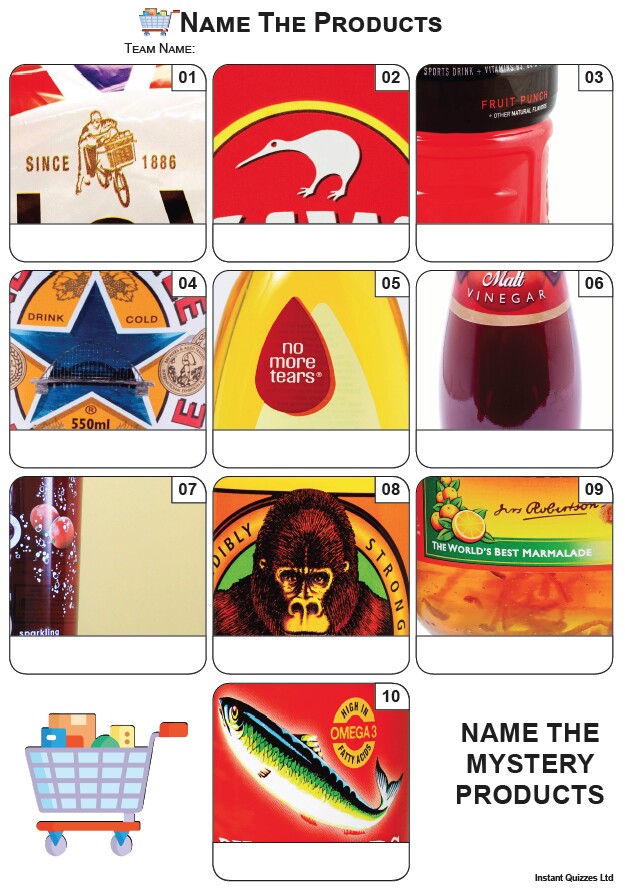 Name The Products Mini Picture Quiz - Z4012