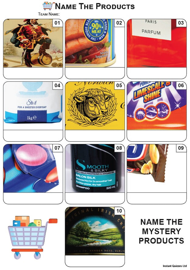 Name The Products Mini Picture Quiz - Z4013