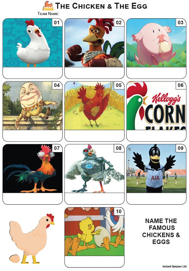 The Chicken & The Egg Mini Picture Quiz - Z4022