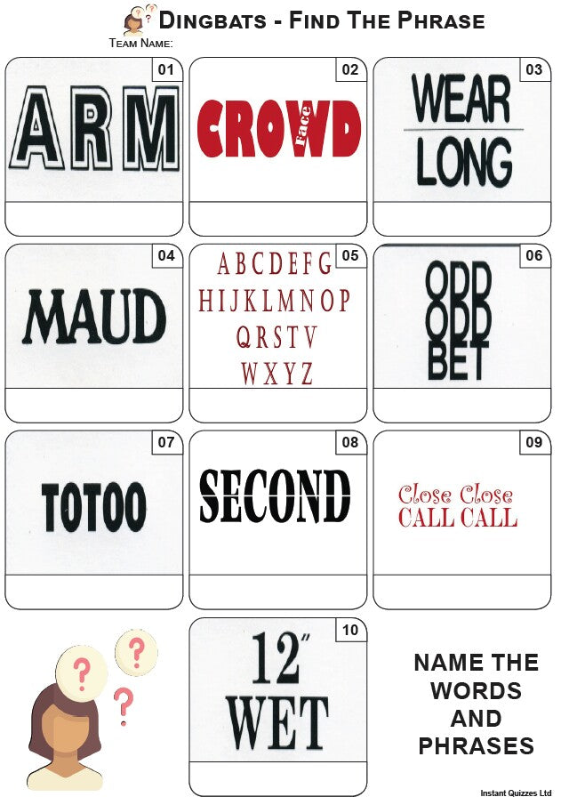 Dingbats Mini Picture Quiz - Z4024