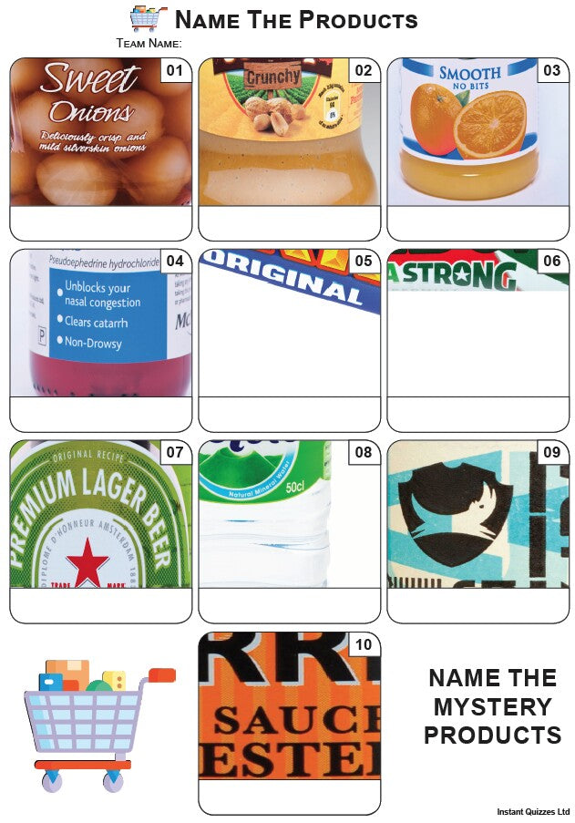 Name The Products Mini Picture Quiz - Z4038