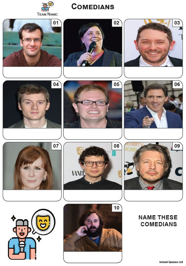 Comedians Mini Picture Quiz - Z4040