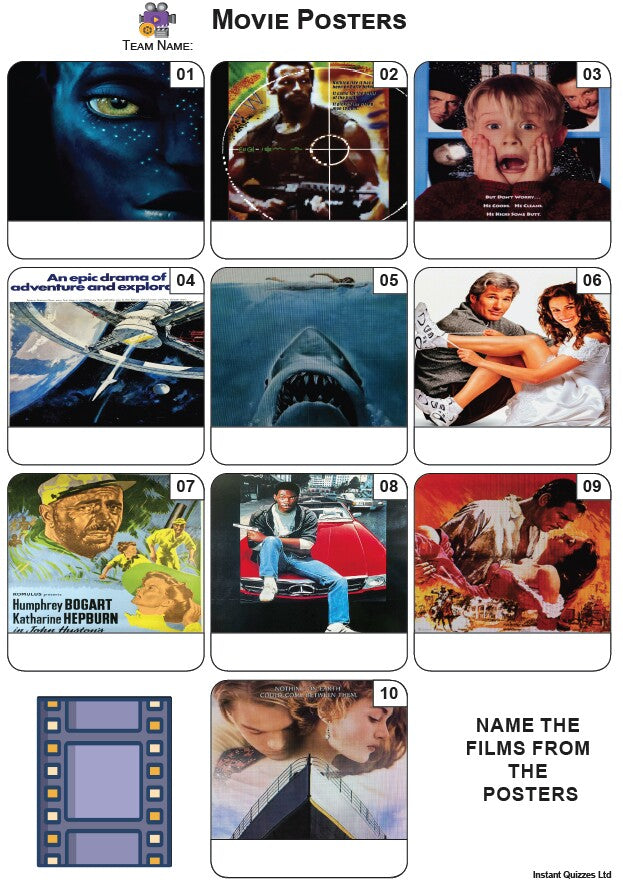 Movie Posters Mini Picture Quiz - Z4044