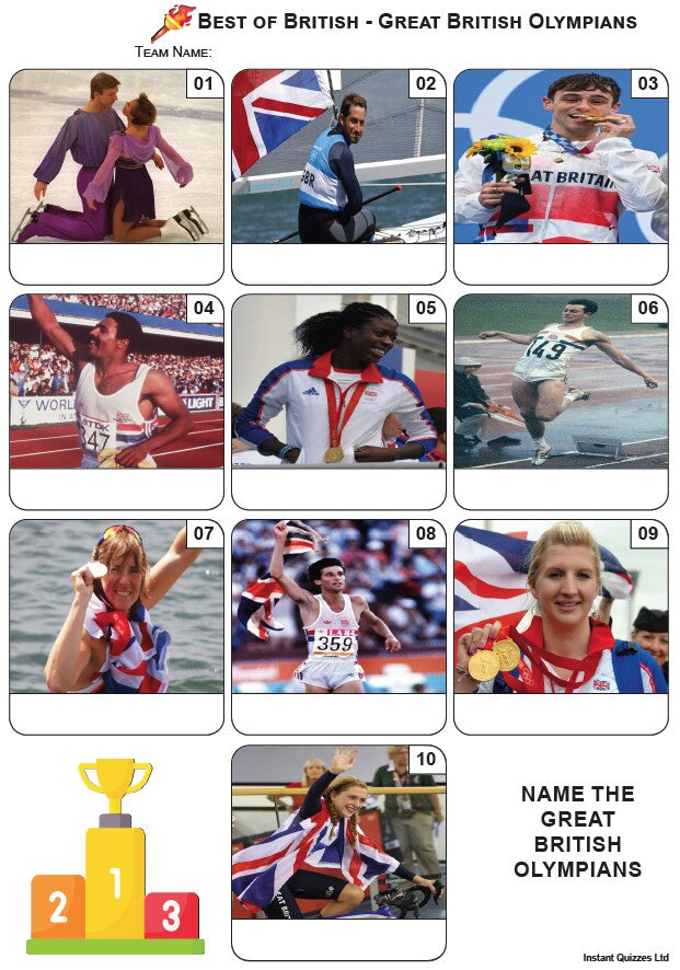 Best of British - Olympic Gold Medalists Mini Picture Quiz - Z4057