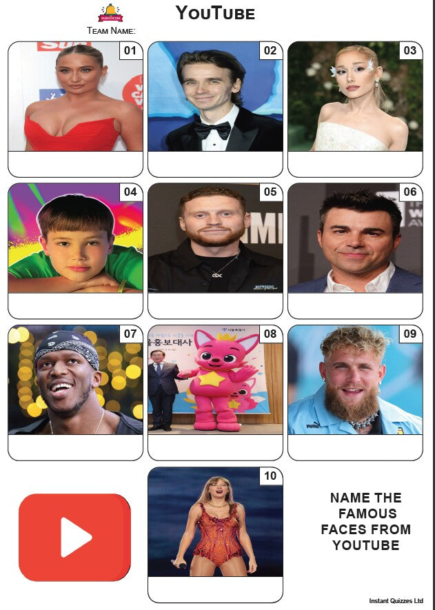 YouTube Mini Picture Quiz - Z4058