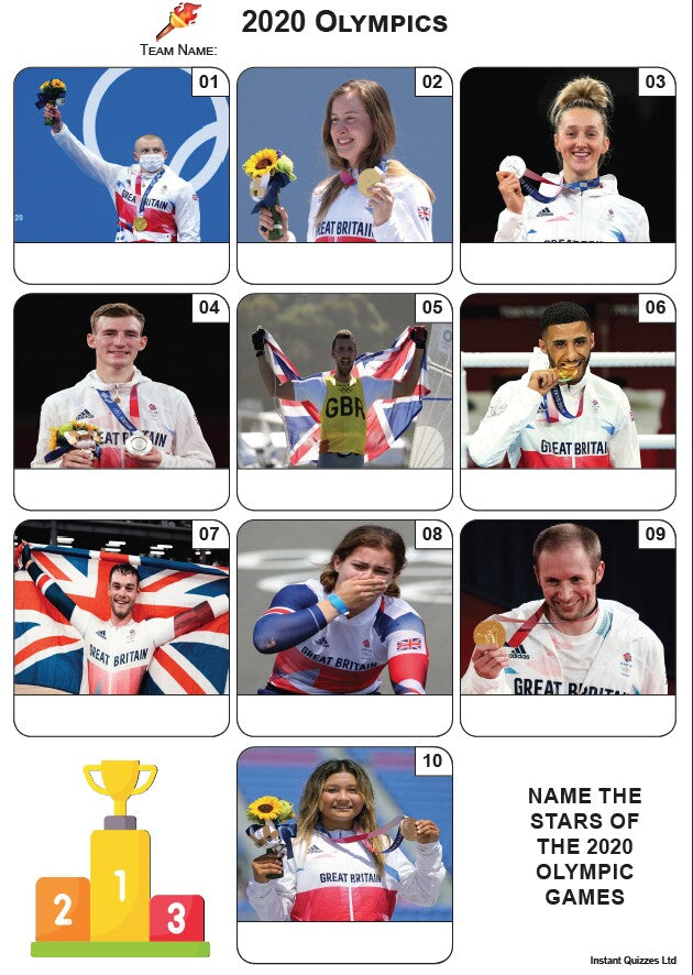 Team GB Medallists Tokyo 2020 Mini Picture Quiz - Z4062