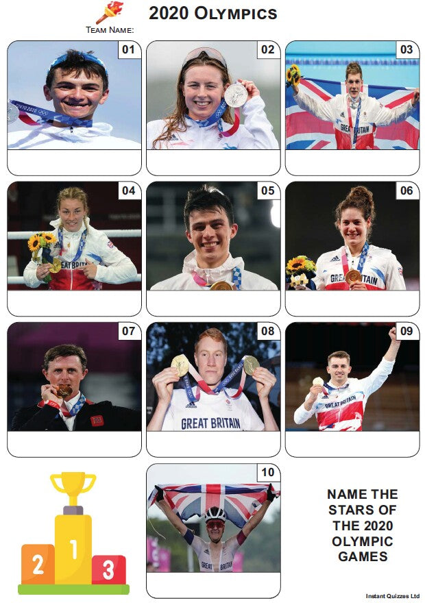 Team GB Medallists Tokyo 2020 Mini Picture Quiz - Z4063