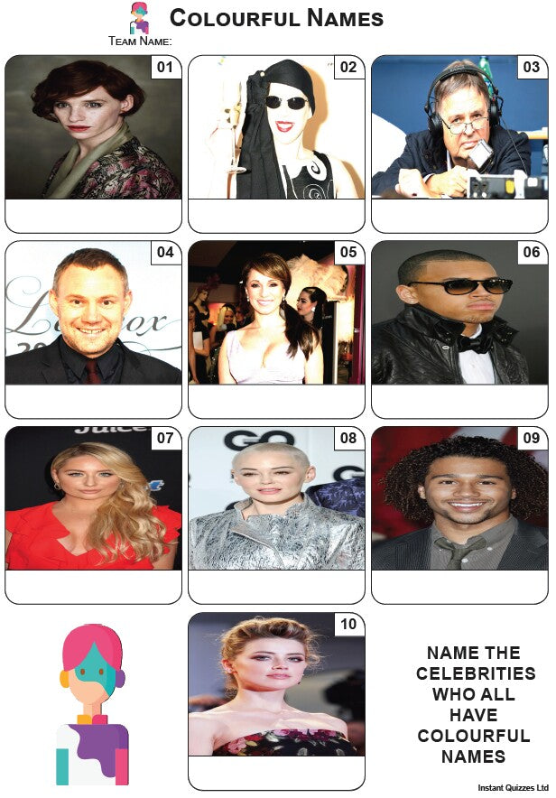 Colourful Names - Mini Picture Quiz Z4068