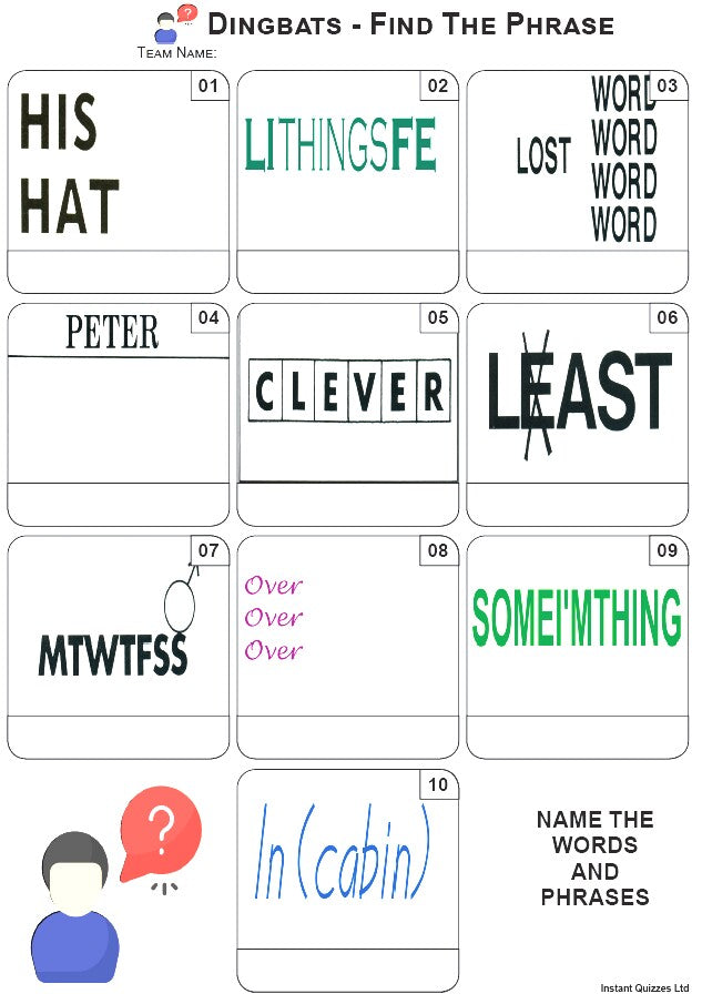 Dingbats Mini Picture Quiz - Z4080