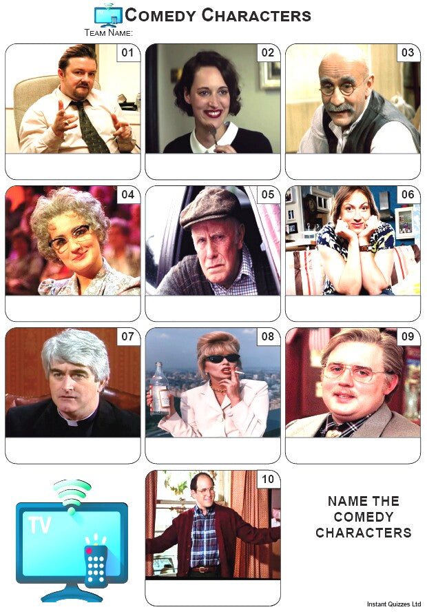 Comedy Characters Mini Picture Quiz - Z4088
