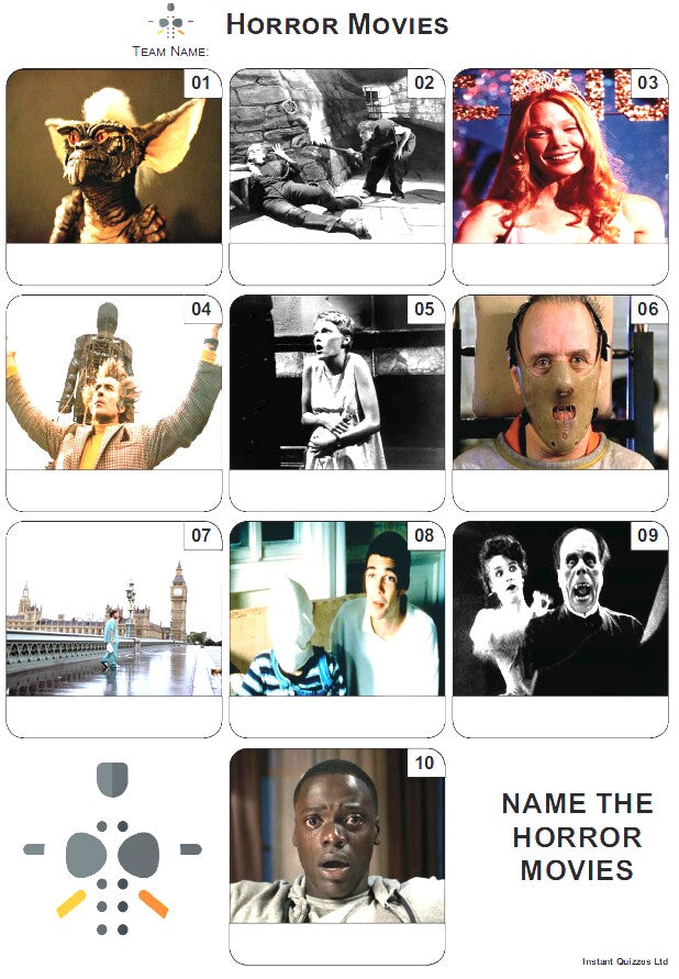 Horror Movies Mini Picture Quiz - Z4092
