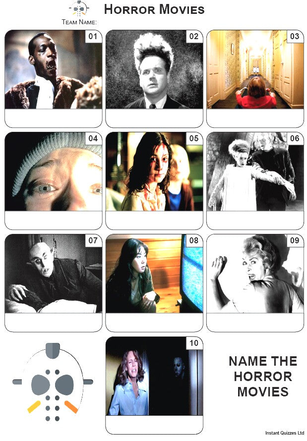 Horror Movies Mini Picture Quiz - Z4094