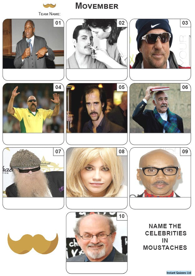 Movember Mini Picture Quiz - Z4106