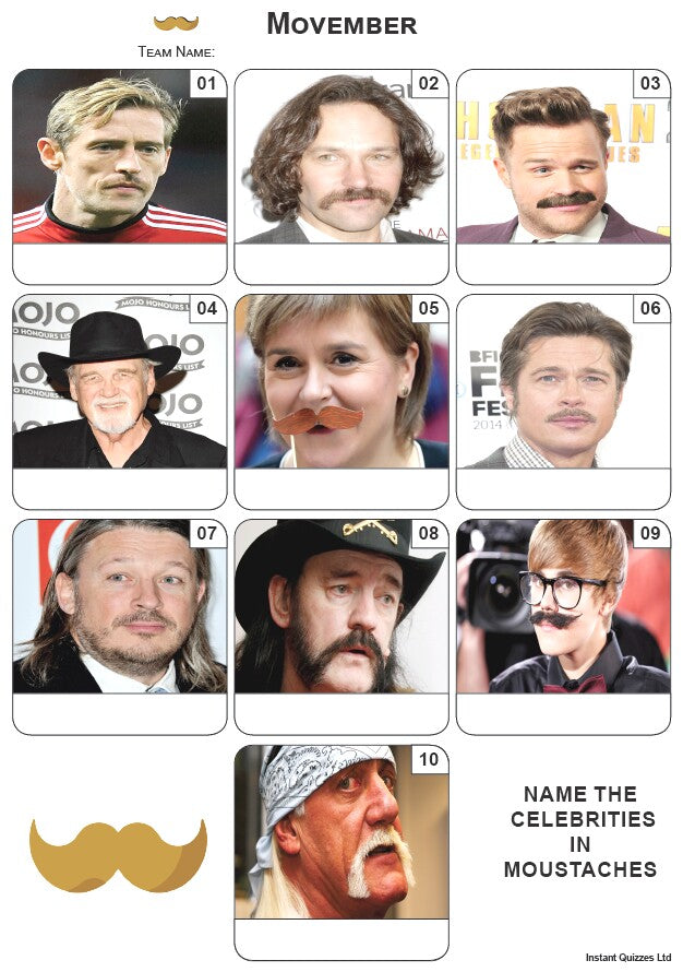 Movember Mini Picture Quiz - Z4107
