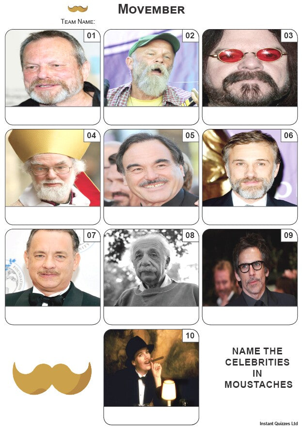 Movember Mini Picture Quiz - Z4108