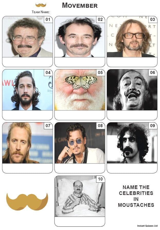 Movember Mini Picture Quiz - Z4109