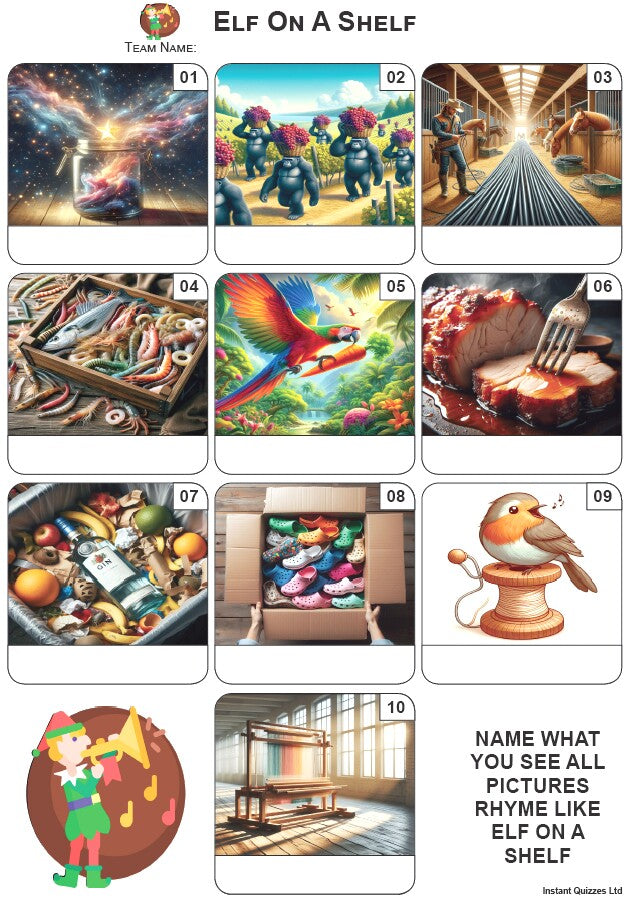 Elf On A Shelf Mini Picture Quiz - Z4110