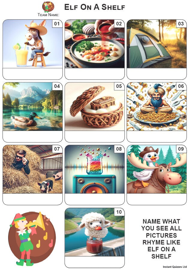 Elf On A Shelf Mini Picture Quiz - Z4112