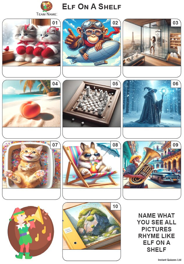 Elf On A Shelf Mini Picture Quiz - Z4113