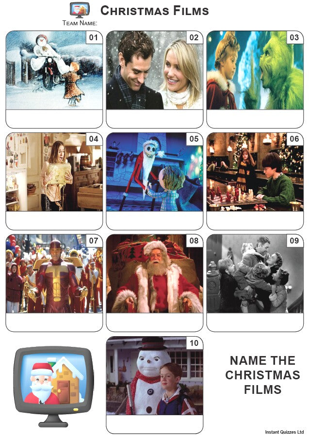 Christmas Films Mini Picture Quiz - Z4116