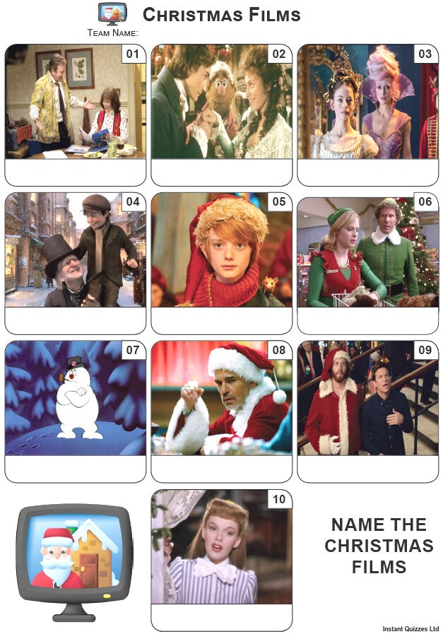 Christmas Films Mini Picture Quiz - Z4117