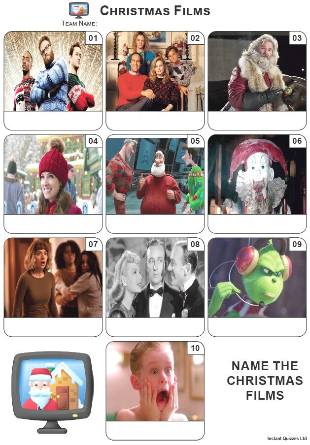 Christmas Films Mini Picture Quiz - Z4118