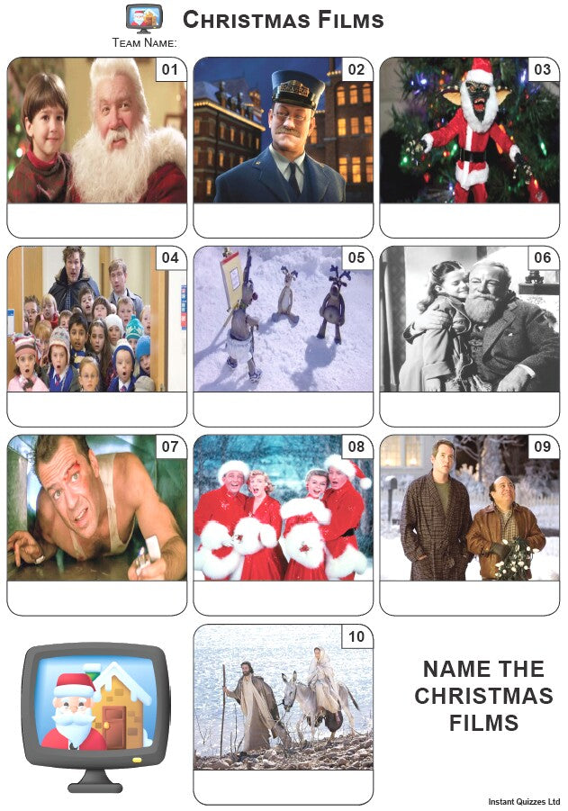 Christmas Films Mini Picture Quiz - Z4119
