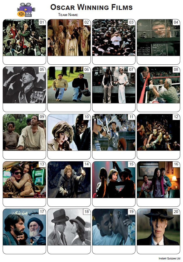 The Big Quiz Pack 3598 - Five rounds and a 20 Picture Quiz.