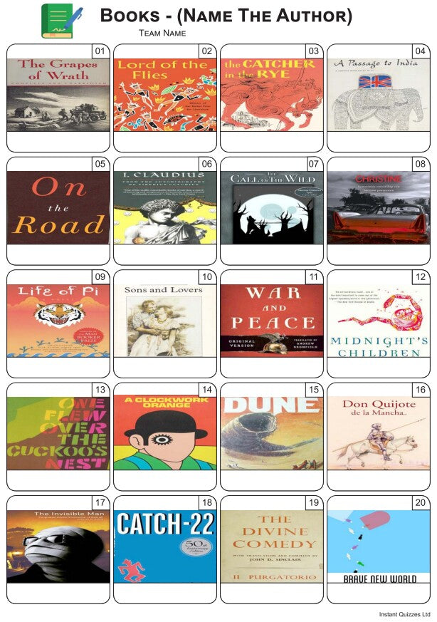 The Big Quiz Pack 3634 - Five rounds and a 20 Picture Quiz.