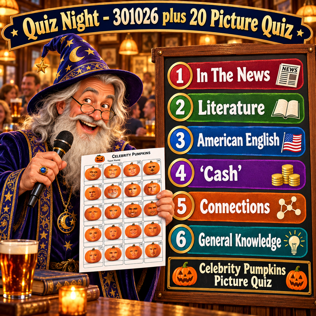 Quiz Night plus 20 Pictures - 30th October 2026