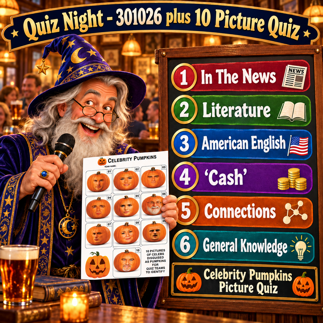 Quiz Night plus 10 Pictures - 30th October 2026