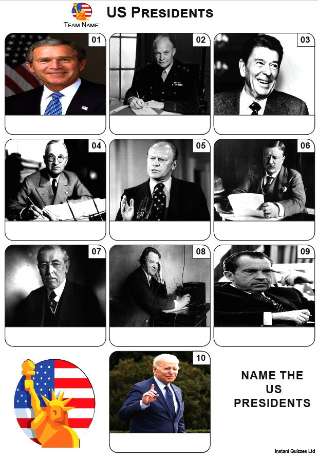 President Mini Clips US Presidents Mini Picture Quiz - Z4199 – Instant Quizzes