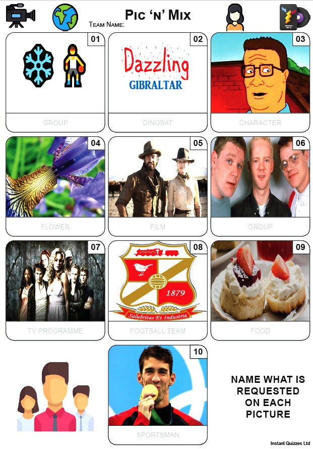 Quis Rounds Quiz Pack 3464 - Five rounds including: Films, Blockbusters, Ships, Wi ...