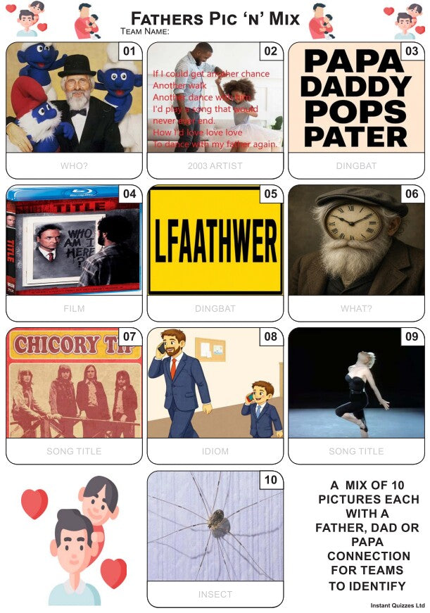 Fathers Pic N Mix Mini Picture Quiz - Z4327
