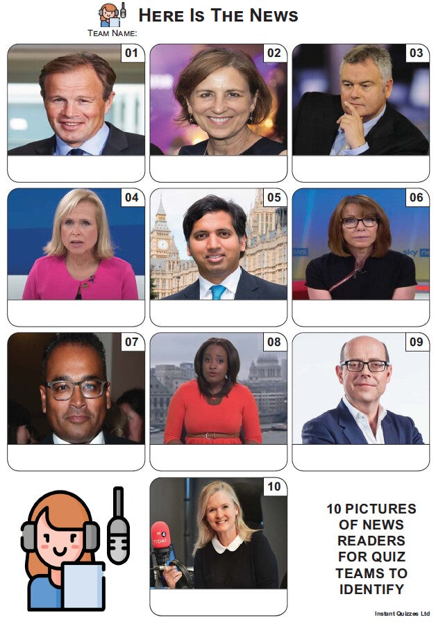 Here Is The News Mini Picture Quiz - Z4340