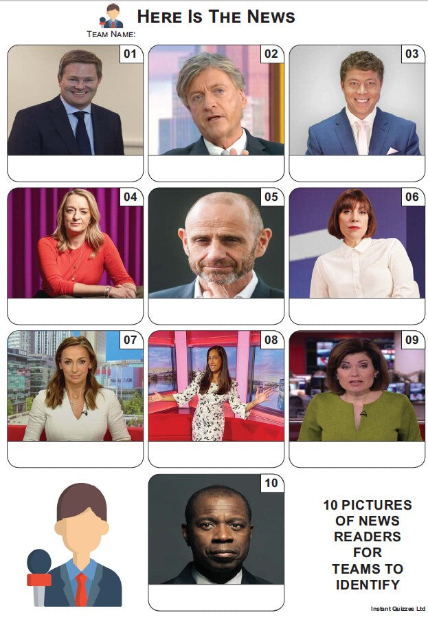 Here Is The News Mini Picture Quiz - Z4341