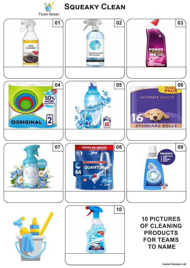 Squeaky Clean Mini Picture Quiz - Z4342