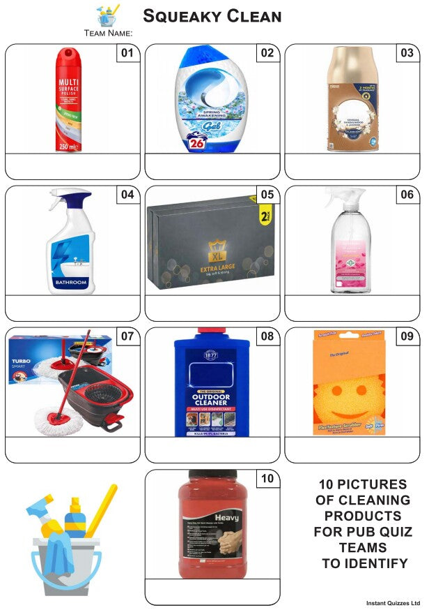 Squeaky Clean Mini Picture Quiz - Z4343