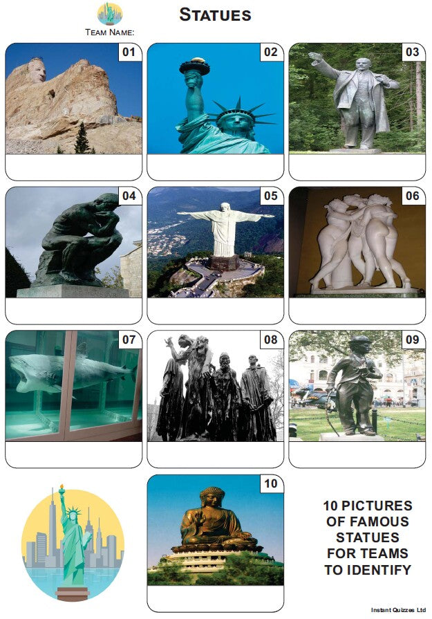 Statues Mini Picture Quiz - Z4346