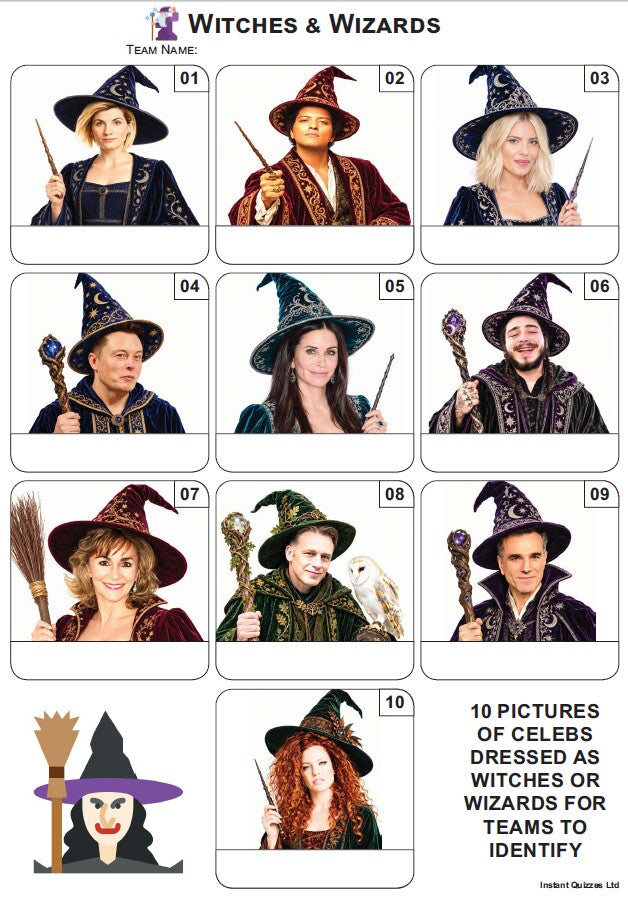 Witches & Wizards Mini Picture Quiz - Z4362