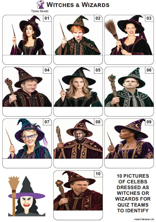 Witches & Wizards Mini Picture Quiz - Z4363