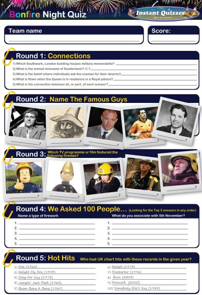 Bonfire Night Handout Quiz 1