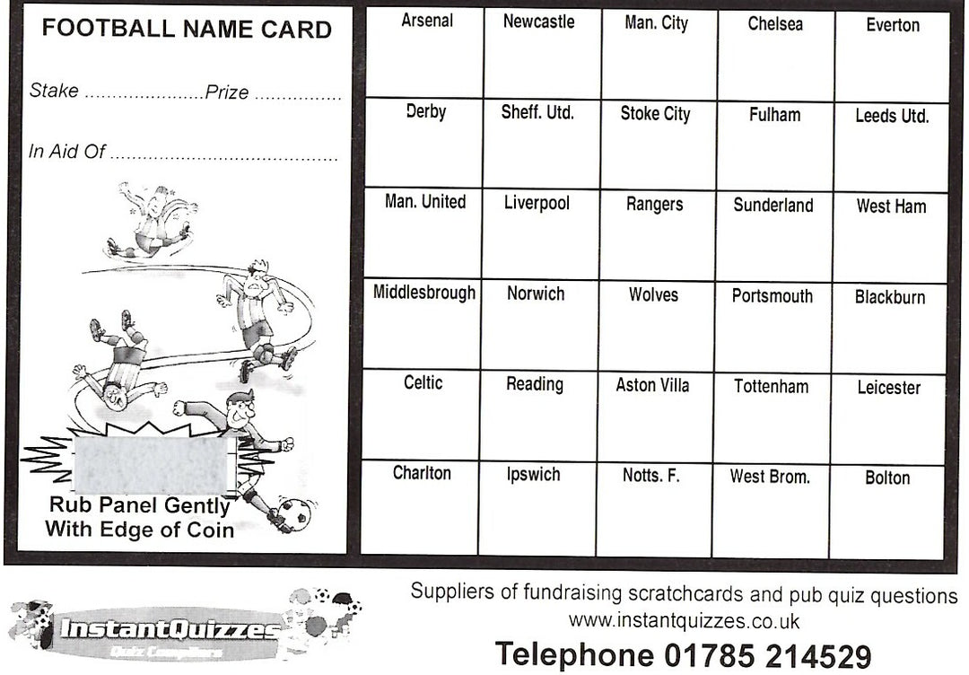 30 Square Football Scratchcards